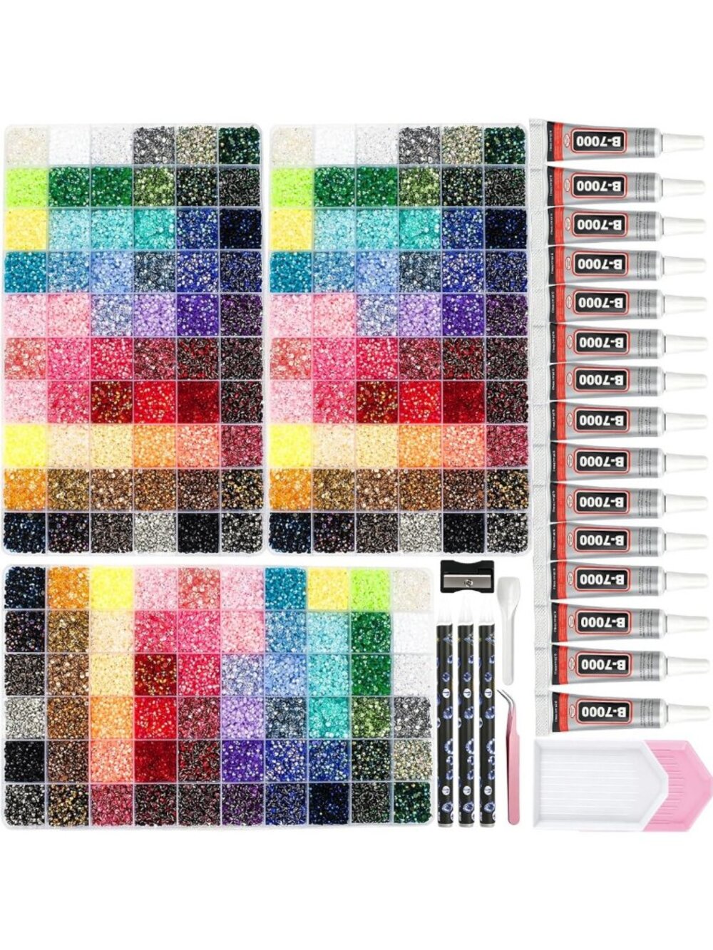 60 Color Rhinestones Bedazzling Kit - 210,000+ Pieces for Crafting & DIY